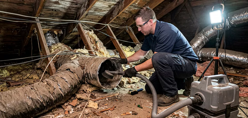 Storm-Damaged Attic Duct Cleaning in Hagerstown