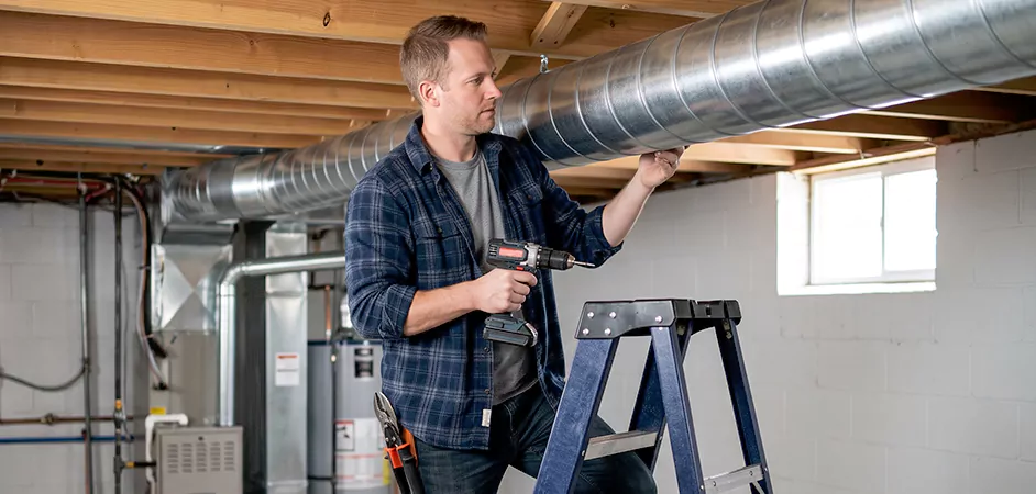 Exposed Spiral Ductwork in Hagerstown