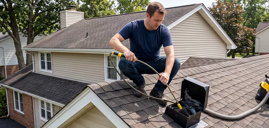 Multi-Story Roof Dryer Vent Cleaning in Hagerstown